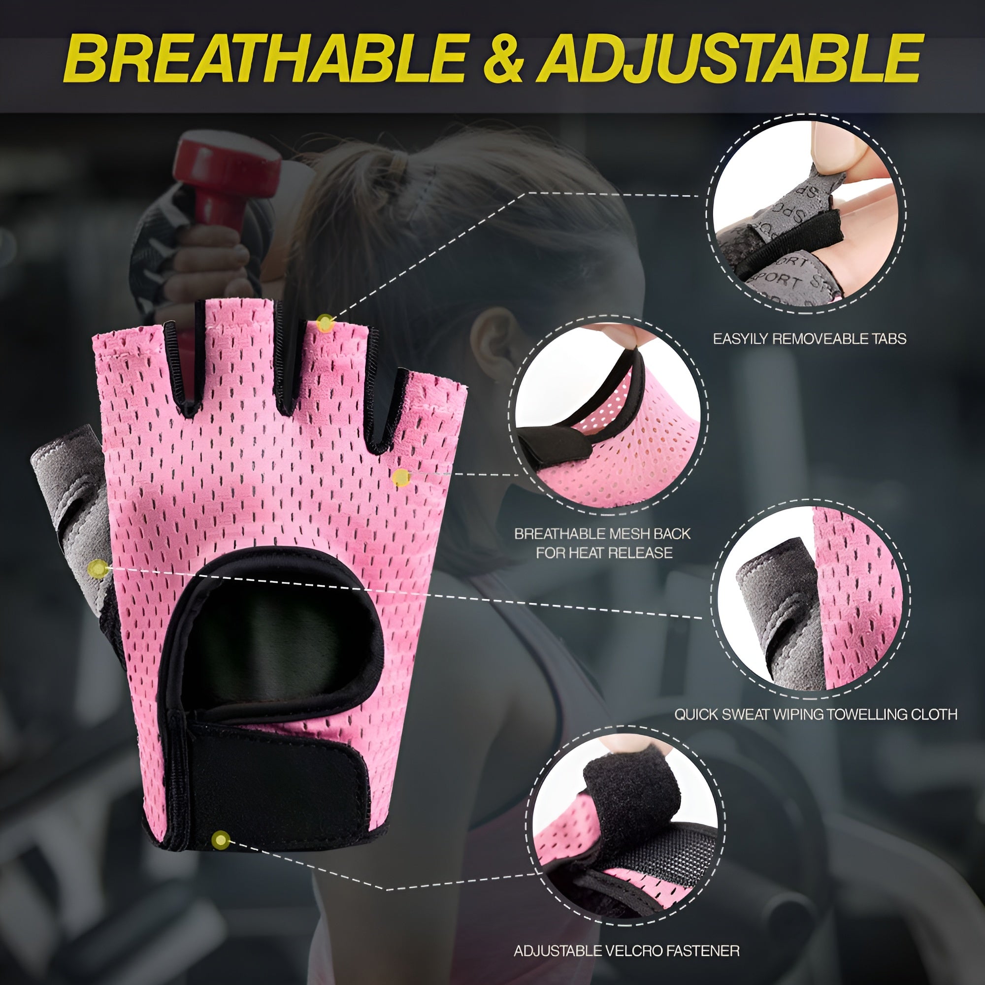 Ben Din Weight Lifting Gloves - Breathable Full Palm Protection Sports  Gloves for Workout, Exercise, Gym, Training, Cycling, Anti Slip Exercise  Fitness Gloves for Men & Women