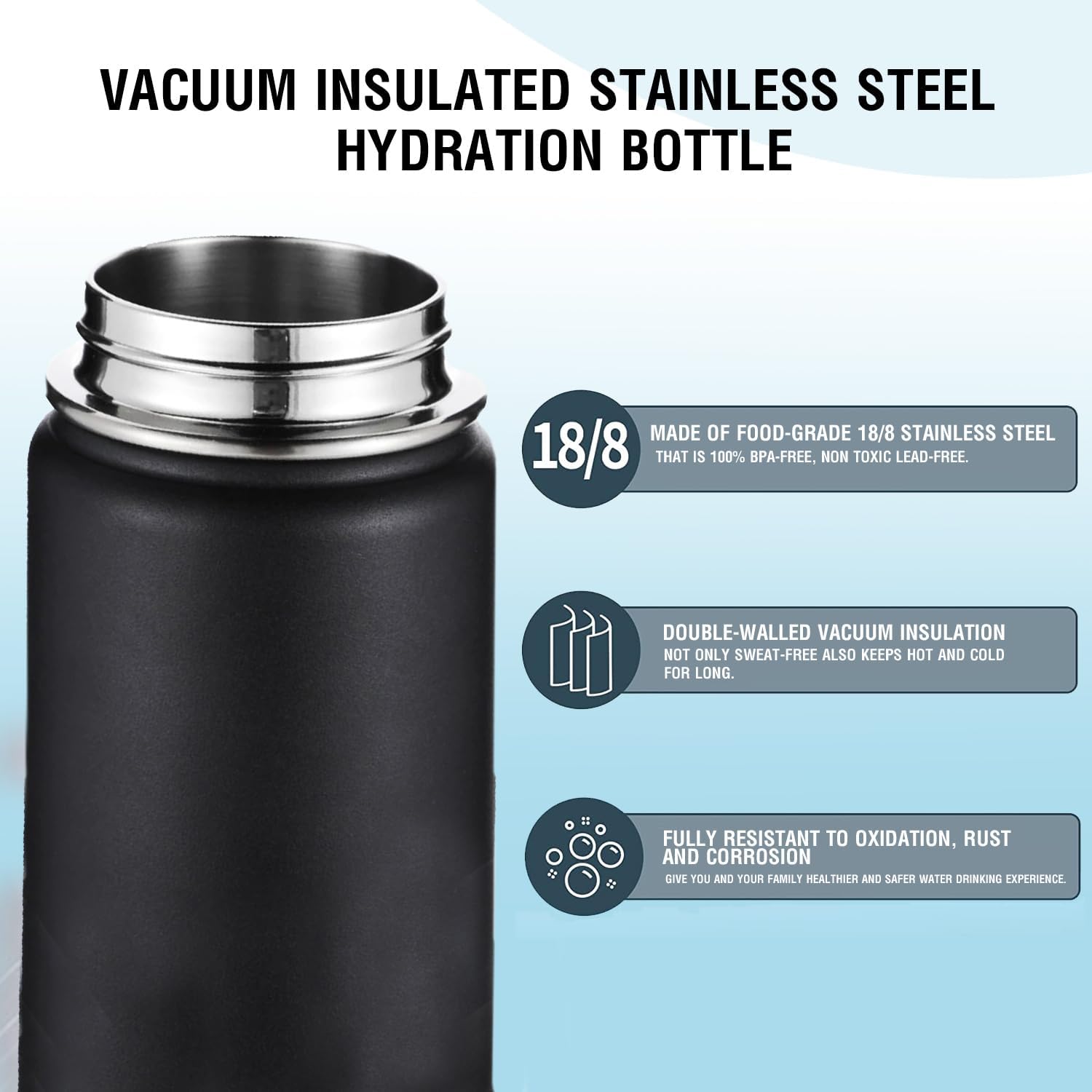 Vacuum Insulated Stainless Steel Water Bottle - New Hot Water