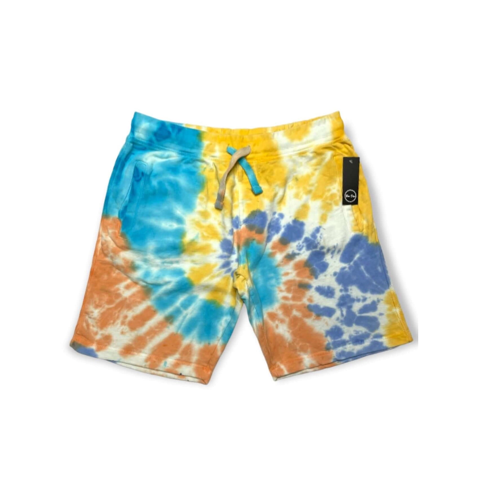 Urban Classics Tie Dye Summer Sweat Shorts - Elastic Waist With Drawcord, Side & Zipper Back Pocket