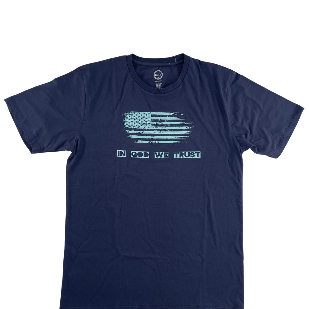 In God We Trust Men's T-Shirts - Summer Short-Sleeve variable Ben Din Clothing Small Navy Blue 